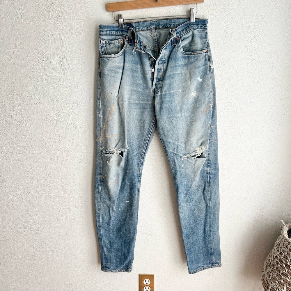 Vintage 90's Levi’s 501 Stone Wash Faded Grunge Jeans 33 x 32 Made in USA